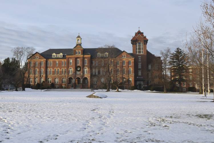 In this Dec. 26, 2019, photo, the campus of Saint Anselm College is shown in Manchester, N.H. 