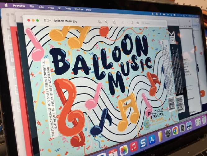 The label for Balloon Music, a limited beer at To Share Brewing that was briefly blocked by the Liquor Commission for being too enticing for kids. 