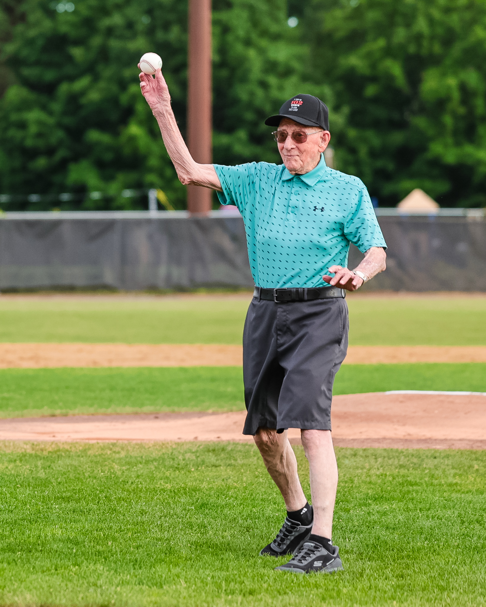 Concord Legion Post 21 honors 102-year-old veteran with first pitch