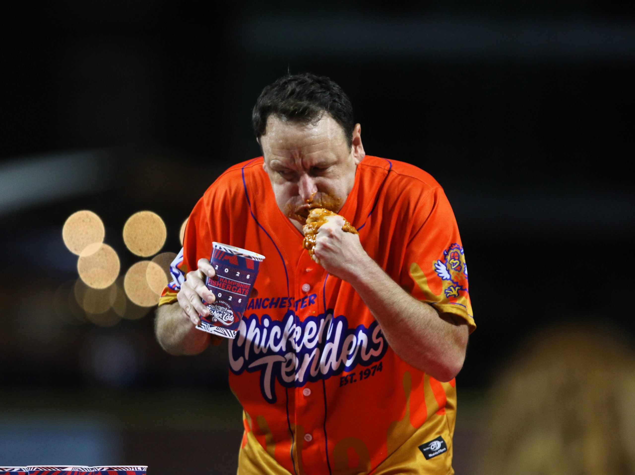 Granite Staters take on Joey Chestnut in buffalo chicken tender eating challenge